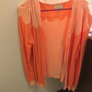 ModCloth Coral and Peach Cardigan